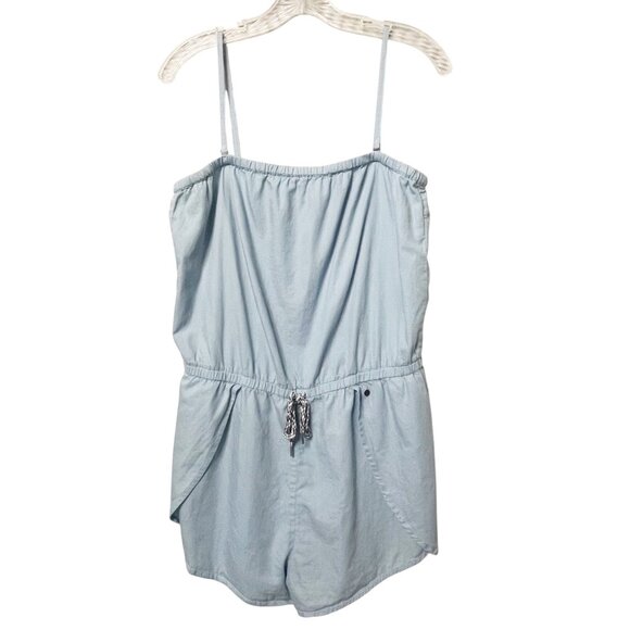 Vans Women's Mars Light Blue Denim Chambray Romper Size Large Removable Straps - Picture 3 of 7